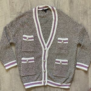 Maje Mapado Tweed Effect Cardigan Spring Size 1 Very Good